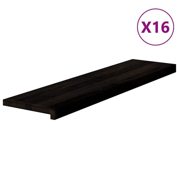 vidaXL Gradini 16 pz Marrone Scuro 100x25x2 cm Legno Massello Rovere