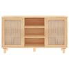 vidaXL Credenza Marrone 105x30x60cm Massello di Pino e Rattan Naturale