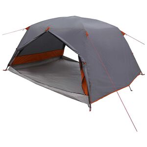 vidaXL Tenda da backpacking 4 persona Grigio e arancione