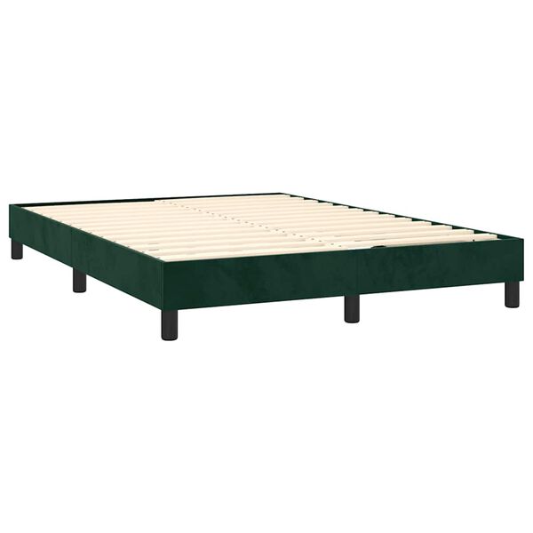 vidaXL Struttura Letto a Rete a Molle Verde Scuro 140x190 cm in Velluto