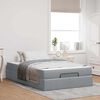 vidaXL Struttura letto con materasso 2 pcs Grigio chiaro Tessuto