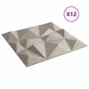vidaXL Pannelli da parete 12 pcs Beton Diamante 50 x 50 cm Schiuma XPS