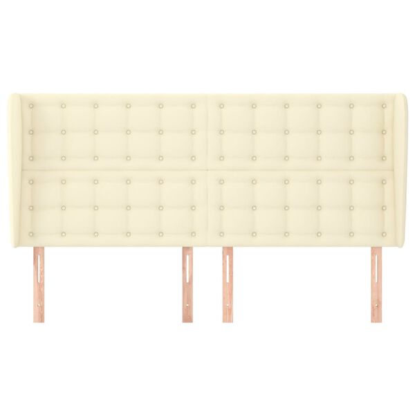 vidaXL Testiera ad Orecchio Crema 163x23x118/128 cm in Similpelle