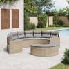 vidaXL Set Divani da Giardino Semicircolare 2 pz in Polyrattan Beige