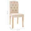 vidaXL Sedie da Pranzo 2 pz Crema in Tessuto