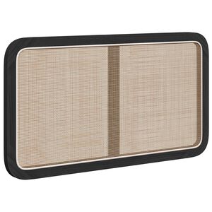 vidaXL Testiera con testiera Nero 100 x 55 x 3 cm Rattan
