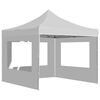 vidaXL Gazebo Pieghevole con Pareti in Alluminio 3x3 m Bianco