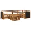 vidaXL Set divano sezionale 5 pcs Naturale Legno di Acacia Massello