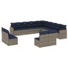 vidaXL Set Divani da Giardino 13 pz con Cuscini Grigio in Polyrattan