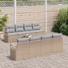 vidaXL Set di divani con cuscino 7 pcs Beige e grigio polyrattan