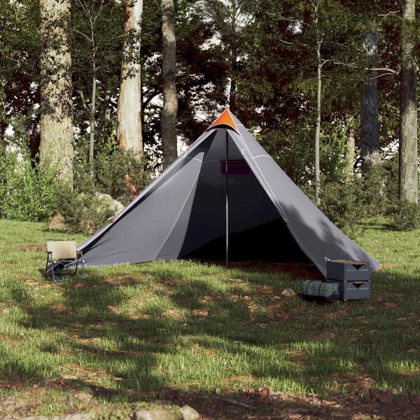 vidaXL Tenda Familiare Tipi 7 Persone Grigia e Arancione Impermeabile