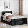 vidaXL Struttura Letto Pouf con Materasso Nero 120x200 cm Similpelle