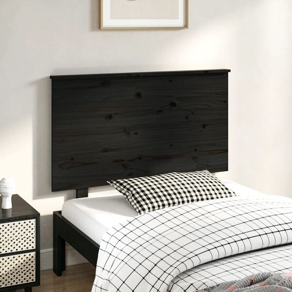 vidaXL Testiera per Letto Nera 94x6x82,5 cm in Legno Massello di Pino