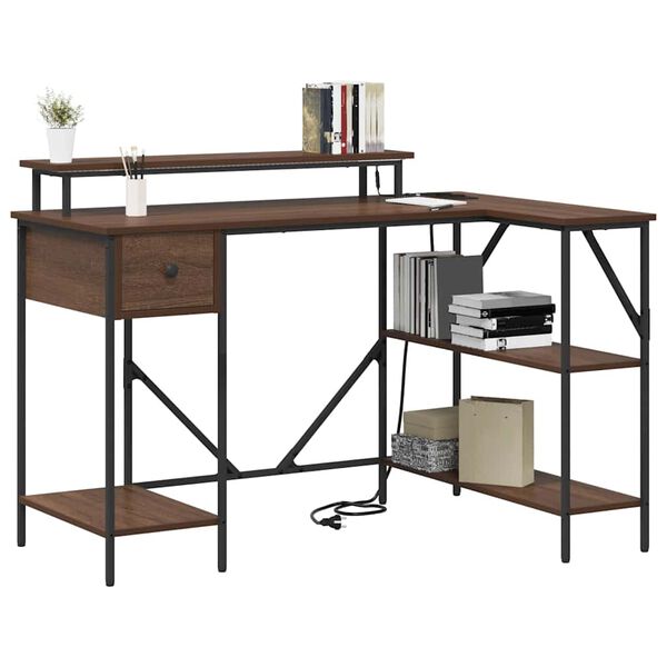 vidaXL Scrivania Rovere Marrone 120 x 79 x 86,5 cm Legno multistrato