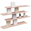vidaXL Mensola sospesa 4 pcs Rosa 100 x 18 x 2,5 cm Acciaio