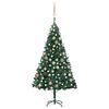 vidaXL Albero di Natale Preilluminato con Palline Verde 120 cm PVC