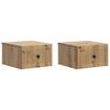 vidaXL Mobiletto da notte a muro con cassetto 2 pcs Rovere Artigianale