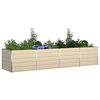 vidaXL Fioriera Avorio 195 x 100 x 45 cm Acciaio zincato