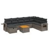 vidaXL Set Divano da Giardino 9 pz con Cuscini Grigio in Polyrattan
