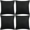 vidaXL Set 4 Federe per Cuscini in Simil-Lino Nero 40x40 cm