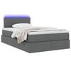 vidaXL Letto con contenitore e LED Grigio scuro 120 x 190 cm Tessuto