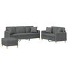 vidaXL Set di Divani 3 pz con Cuscini Grigio Scuro in Tessuto