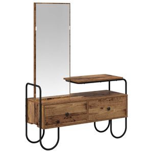 vidaXL Tavolo da Trucco con cassetto Legno antico Legno ingegnerizzato