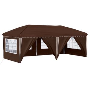 vidaXL Tenda per feste a pop-up 575 x 288 x 245 cm Marrone