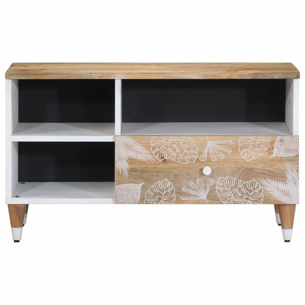 vidaXL Mobile Porta TV 80x33,5x46 cm in Legno Massello di Mango