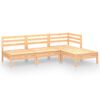 vidaXL Set Salotto da Giardino 4 pz in Legno Massello di Pino