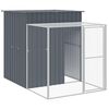 vidaXL Pollaio con Area Corsa Antracite 165x251x181 cm Acciaio Zincato