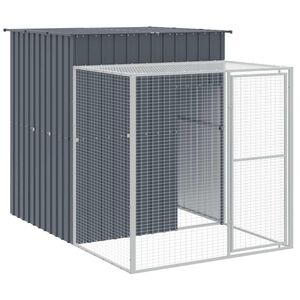 vidaXL Pollaio con Area Corsa Antracite 165x251x181 cm Acciaio Zincato