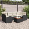 vidaXL Set Divano da Giardino 7 pcs Nero Poly Rattan