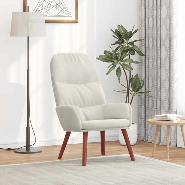 vidaXL Sedia Relax Bianco Crema Velluto