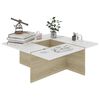 vidaXL Tavolino Bianco Rovere Sonoma 79,5x79,5x30 cm Legno Multistrato