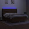 vidaXL Letto a Molle Materasso e LED Marrone Scuro 160x200 cm Tessuto
