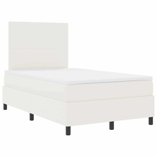 vidaXL Letto a Sorgente LED con testiera Crema e Bianco 120 x 200 cm