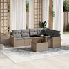 vidaXL Set Divani da Giardino 7 pz con Cuscini Beige in Polyrattan