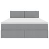 vidaXL Letto con contenitore e LED Grigio chiaro 140 x 200 cm Tessuto