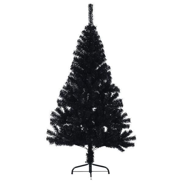 vidaXL Albero di Natale Artificiale a Met&agrave; con Base Nero 120 cm PVC