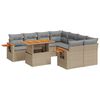 vidaXL Set Divano da Giardino 9 pz con Cuscini Beige in Polyrattan