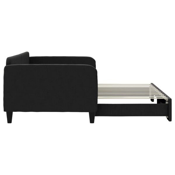 vidaXL Divano Letto con Letto Estraibile Nero 100x200 cm in Tessuto