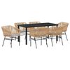 vidaXL Set da Pranzo per Giardino con cuscino 7 pcs Marrone