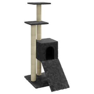 vidaXL Albero per Gatti con Tiragraffi in Sisal Grigio Scuro 92 cm