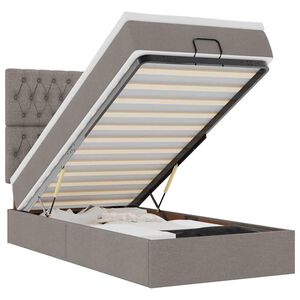 vidaXL Struttura Letto Pouf con Materasso Tortora 100x200cm in Tessuto