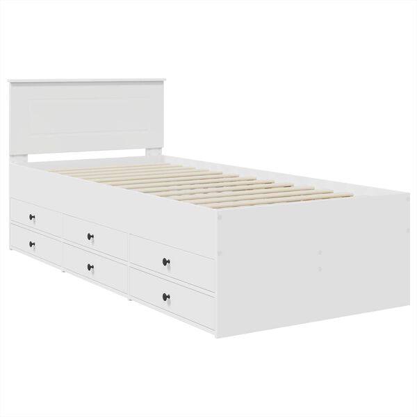 vidaXL Daybed con cassetto Bianco e Nero 90 x 200 cm Legno multistrato