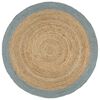 vidaXL Tappeto Lavorato a Mano in Juta con Bordo Verde Oliva 210 cm