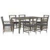 vidaXL Set da pranzo per esterni 7 pz Grigio polyrattan