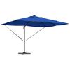 vidaXL Parasol Roma a braccio con blocco Blu e Nero 352 x 251 x 265 cm
