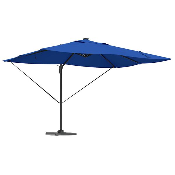 vidaXL Parasol Roma a braccio con blocco Blu e Nero 352 x 251 x 265 cm